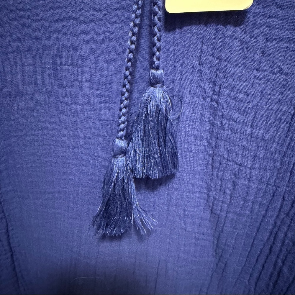 Johnny Was Calme GHENAR V-NECK DRESS Blue Size Small - Picture 5 of 7